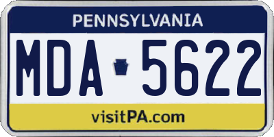 PA license plate MDA5622