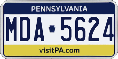 PA license plate MDA5624