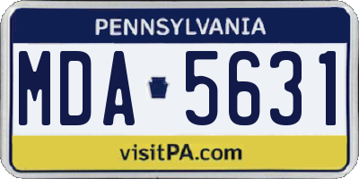 PA license plate MDA5631