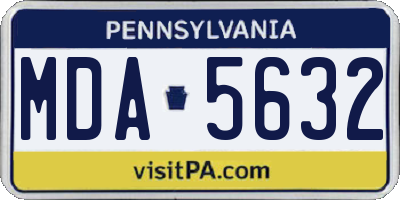 PA license plate MDA5632