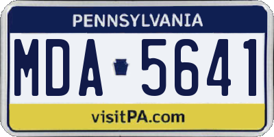 PA license plate MDA5641