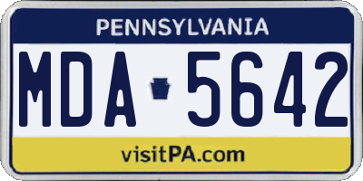 PA license plate MDA5642