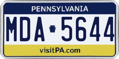 PA license plate MDA5644