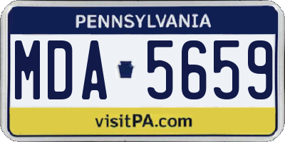 PA license plate MDA5659