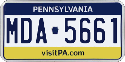 PA license plate MDA5661