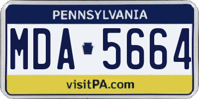 PA license plate MDA5664
