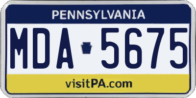 PA license plate MDA5675