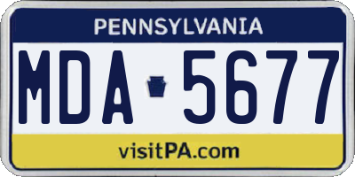 PA license plate MDA5677