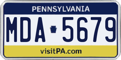 PA license plate MDA5679