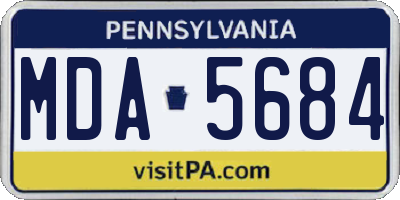 PA license plate MDA5684