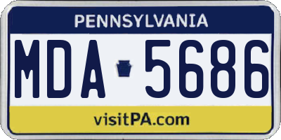 PA license plate MDA5686
