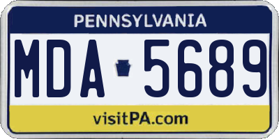 PA license plate MDA5689