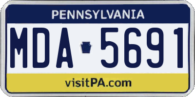 PA license plate MDA5691