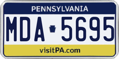 PA license plate MDA5695