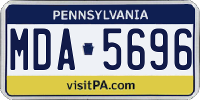 PA license plate MDA5696