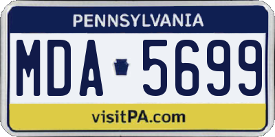 PA license plate MDA5699