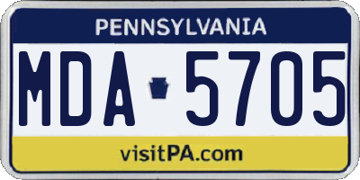 PA license plate MDA5705