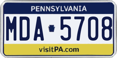 PA license plate MDA5708