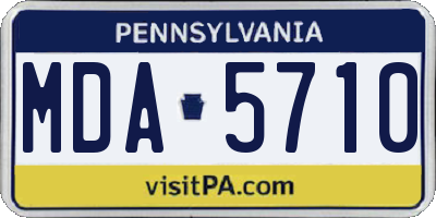 PA license plate MDA5710