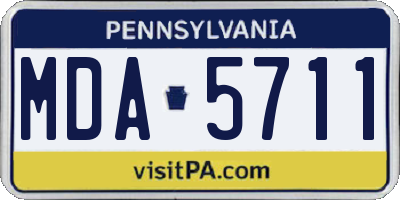 PA license plate MDA5711