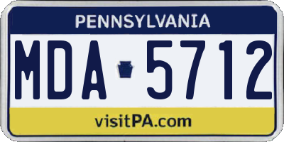 PA license plate MDA5712
