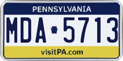 PA license plate MDA5713