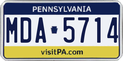 PA license plate MDA5714