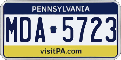 PA license plate MDA5723