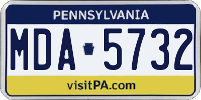 PA license plate MDA5732