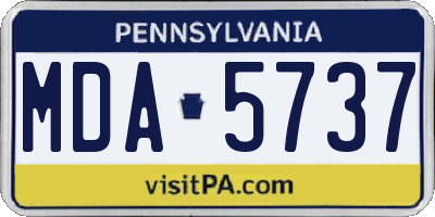 PA license plate MDA5737