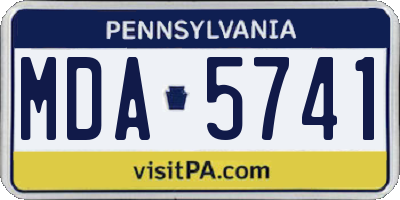 PA license plate MDA5741