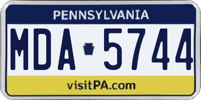 PA license plate MDA5744