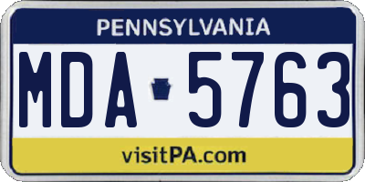 PA license plate MDA5763