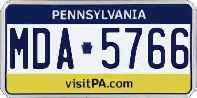 PA license plate MDA5766
