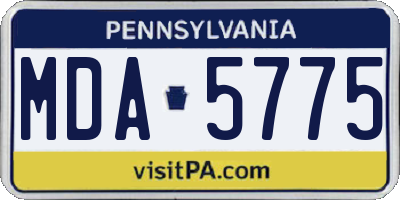 PA license plate MDA5775