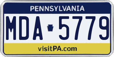 PA license plate MDA5779