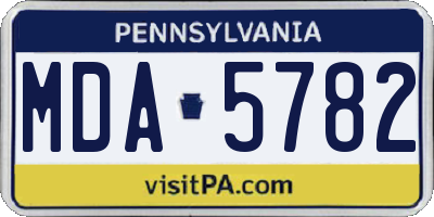 PA license plate MDA5782