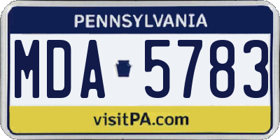 PA license plate MDA5783