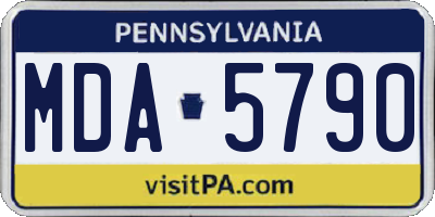 PA license plate MDA5790