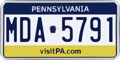PA license plate MDA5791