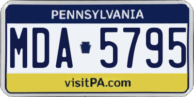 PA license plate MDA5795