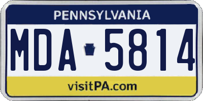 PA license plate MDA5814