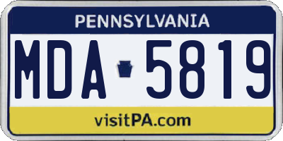 PA license plate MDA5819