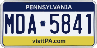 PA license plate MDA5841
