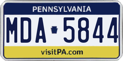 PA license plate MDA5844