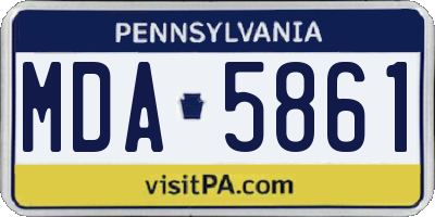 PA license plate MDA5861