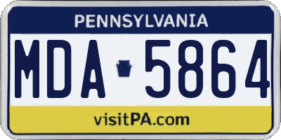 PA license plate MDA5864