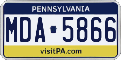 PA license plate MDA5866
