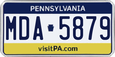 PA license plate MDA5879