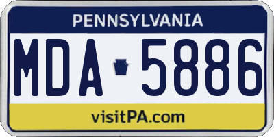 PA license plate MDA5886